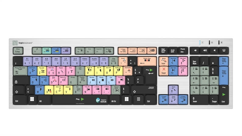 EDIUS<br>Silver Slimline Keyboard – Windows<br>FR French