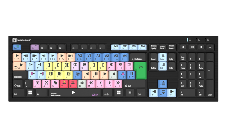 Avid Media Composer \'Classic layout\'<br>Nero Slimline Keyboard - Windows<br>UK English