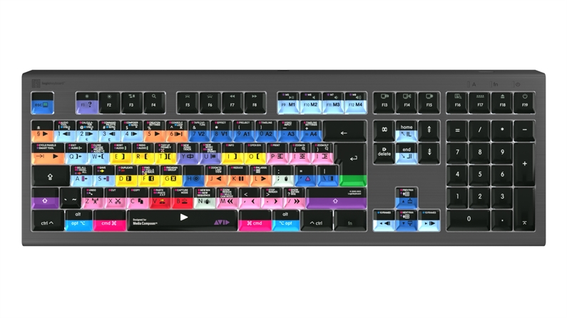 Avid Media Composer \'Pro\' layout<br>ASTRA2 Backlit Keyboard - Mac<br>UK English