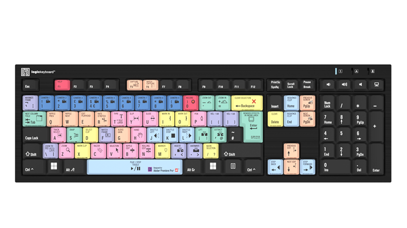 Adobe Premiere Pro CC<br>NERO Slimline Keyboard – Windows<br>UK English