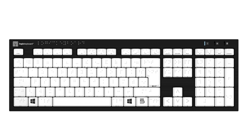  Logickeyboard Braille NERO Slimline Keyboard – Windows FR French