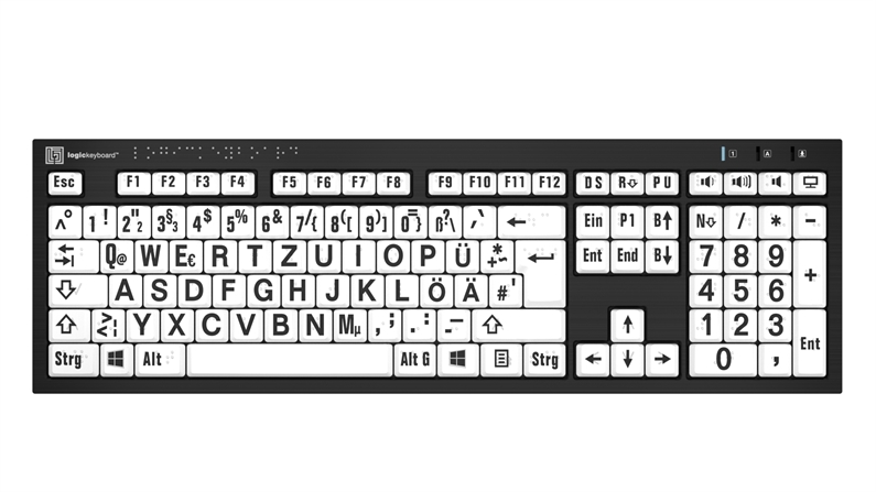 Braille & Large Print<br>NERO Slimline Keyboard – Windows<br>DE German