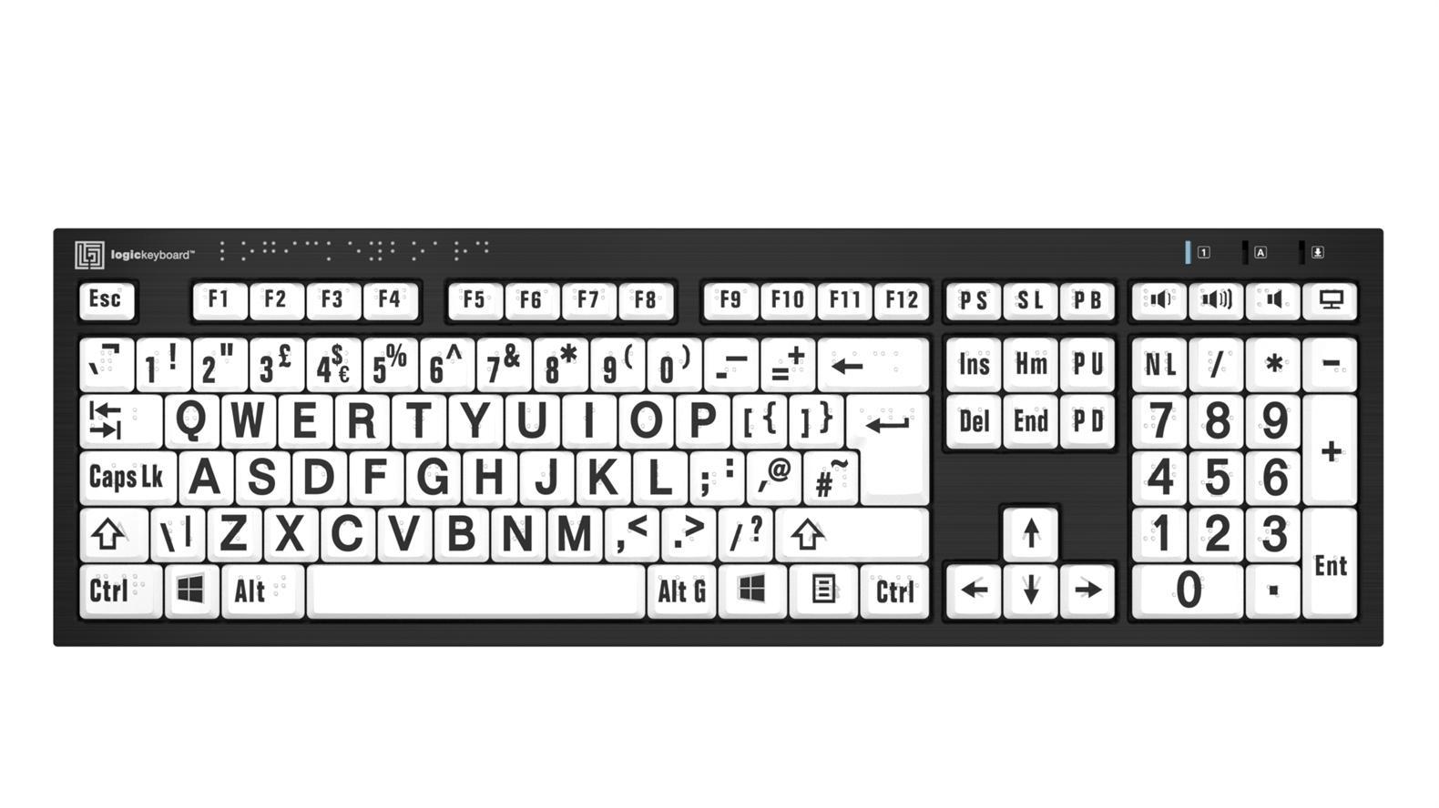 Braille & Large Print<br>NERO Slimline Keyboard – Windows<br>European English