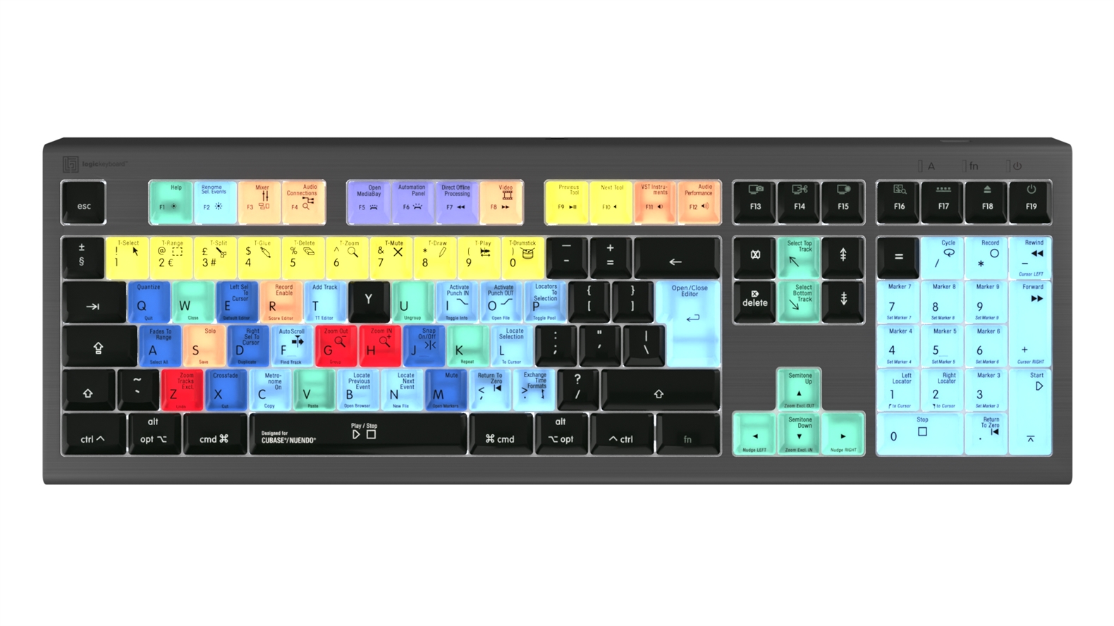 a Logickeyboard ASTRA2 backlit keyboard for Mac with UK English Cubase & Nuendo shortcut keys