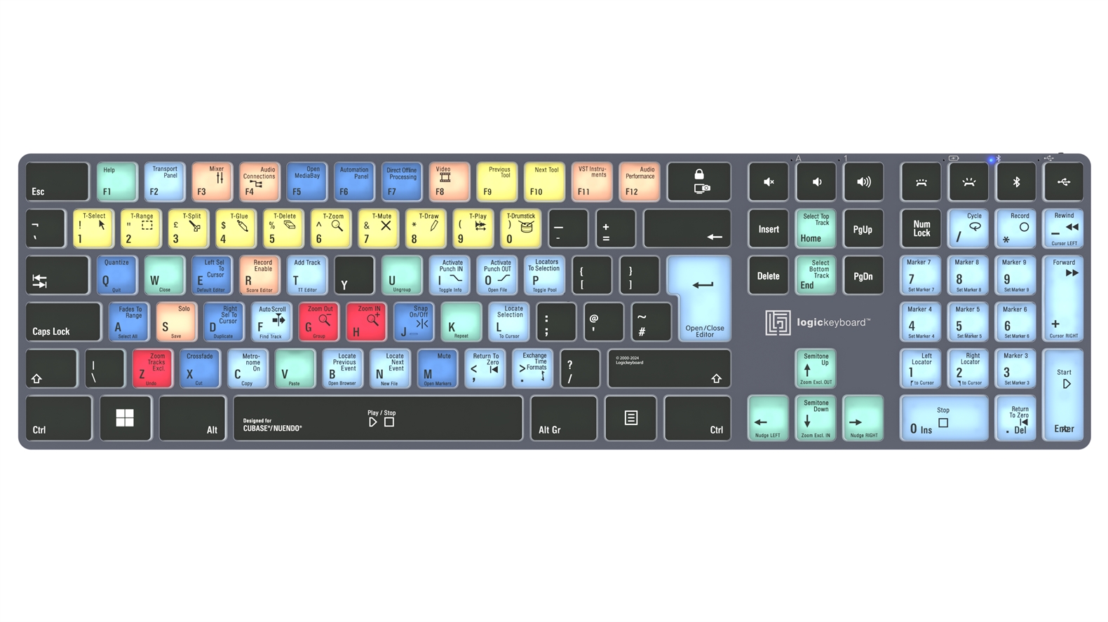  Logickeyboard Cubase & Nuendo TITAN Wireless Backlit Keyboard - Windows UK English
