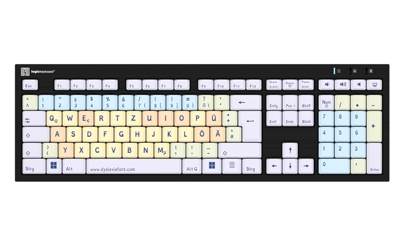 Dyslexie<br>NERO Slimline Keyboard – Windows<br>DE German