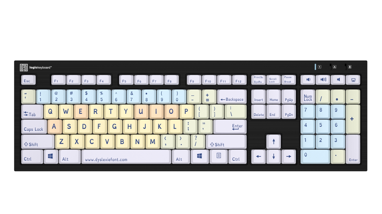  Logickeyboard Dyslexie NERO Slimline Keyboard – Windows American English