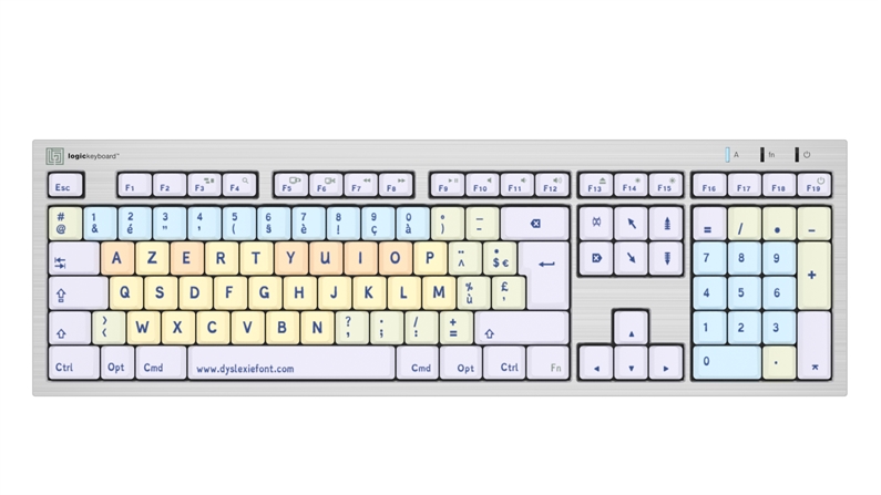  Logickeyboard Dyslexie ALBA Slimline Keyboard – Mac FR French