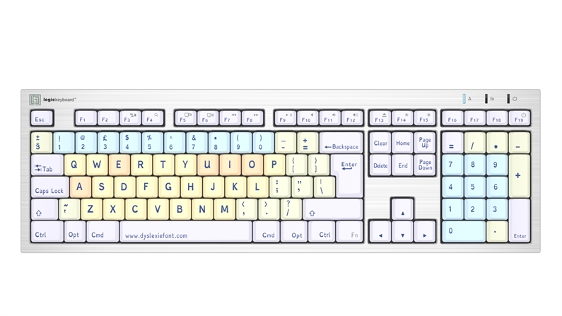  Logickeyboard Dyslexie ALBA Slimline Keyboard – Mac European English