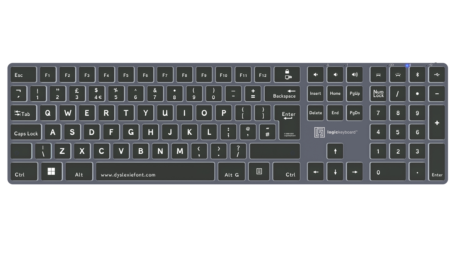 Dyslexie<br>TITAN Wireless Backlit Keyboard – Windows<br>UK English
