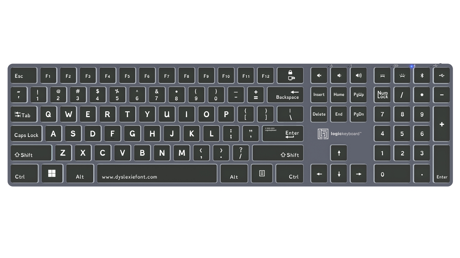 Dyslexie<br>TITAN Wireless Backlit Keyboard – Windows<br>