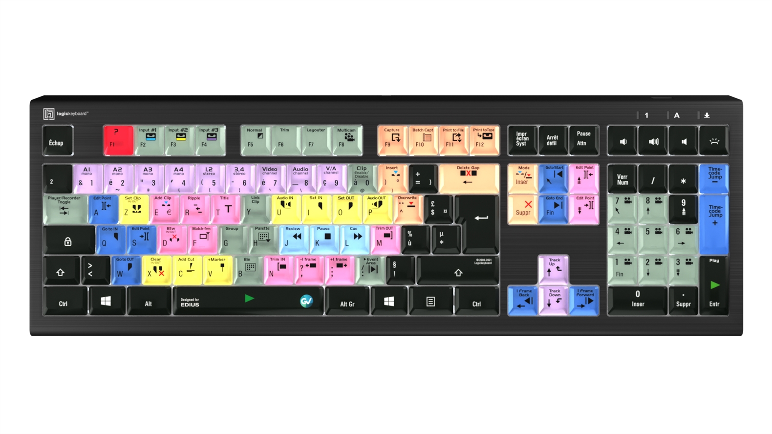  Logickeyboard Edius ASTRA2 Backlit Keyboard – Windows FR French