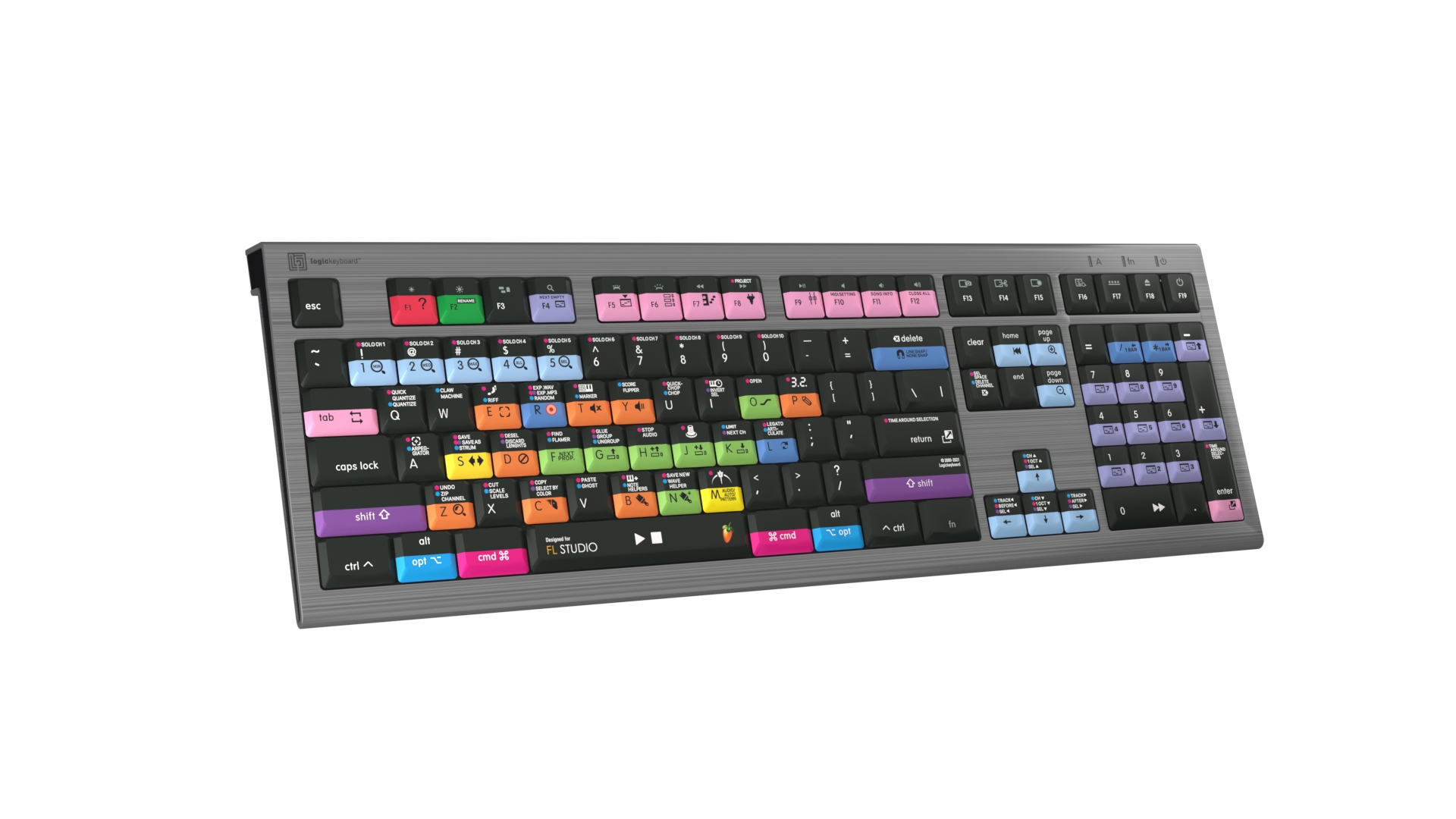 Dedicated FL Studio LogicKeyboard with colored keycaps