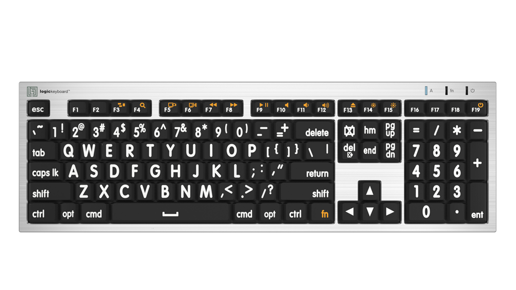 Logickeyboard MAC LargePrint ALBA white on black Keyboard for Visually  Impaired