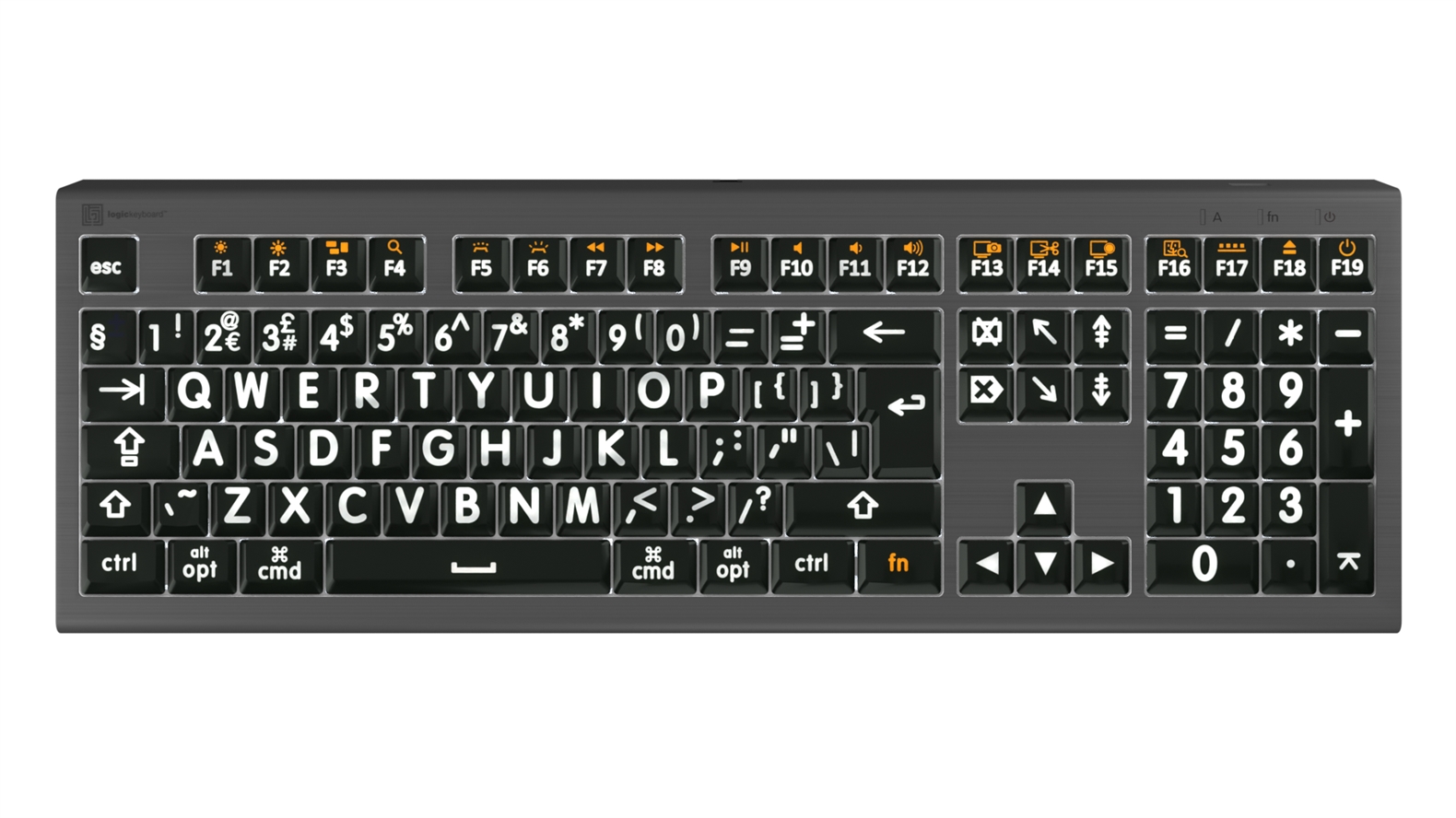  Large Print - White on Black<br>ASTRA2 Backlit Keyboard – Mac<br>