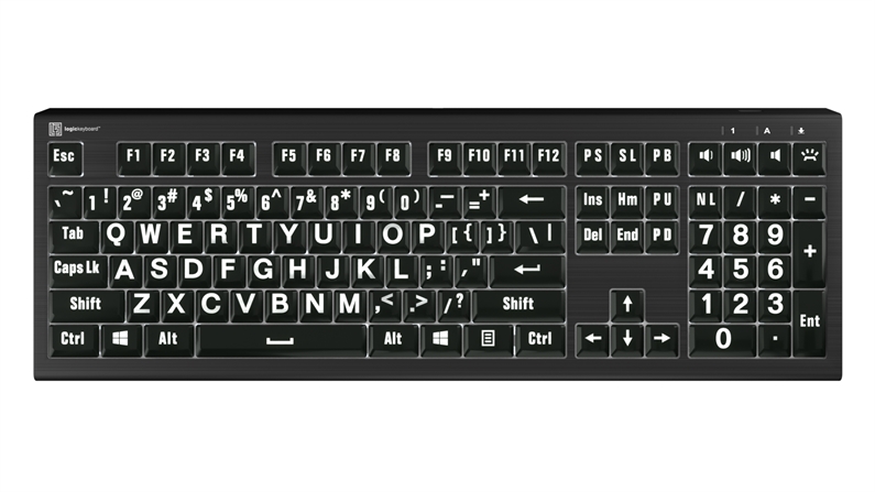 Largeprint White-on-Black - PC ASTRA2 Backlit Keyboard