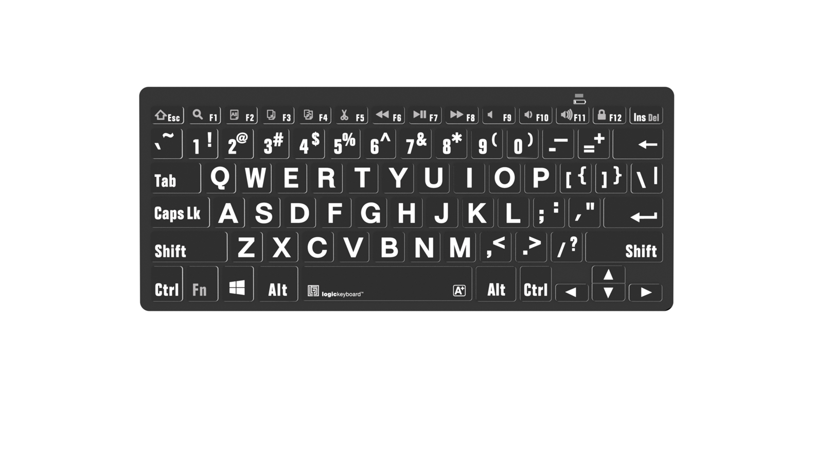 Large Print - White on Black<br>Mini Bluetooth Keyboard – Windows<br>