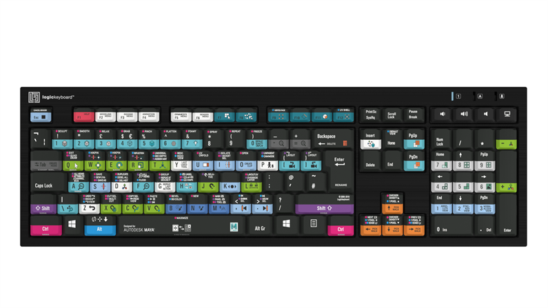 Autodesk Maya<br>NERO Slimline Keyboard – Windows<br>UK English