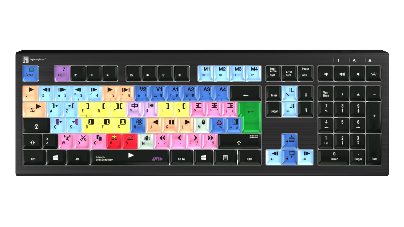 Logickeyboard Avid Media Composer \'Classic\' layout ASTRA2 Backlit Keyboard - Windows FR French