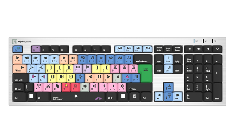 Avid Media Composer \'Classic layout\'<br>Silver Slimline Keyboard - Windows<br>UK English