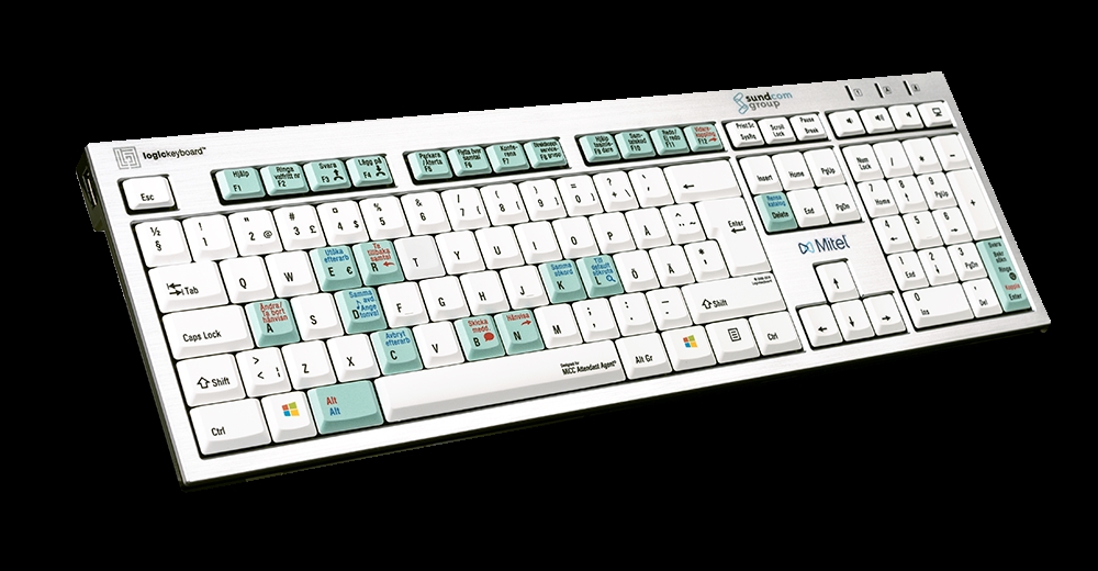 Mitel MICC Telecom<br>Silver Slimline Keyboard – Windows<br>
