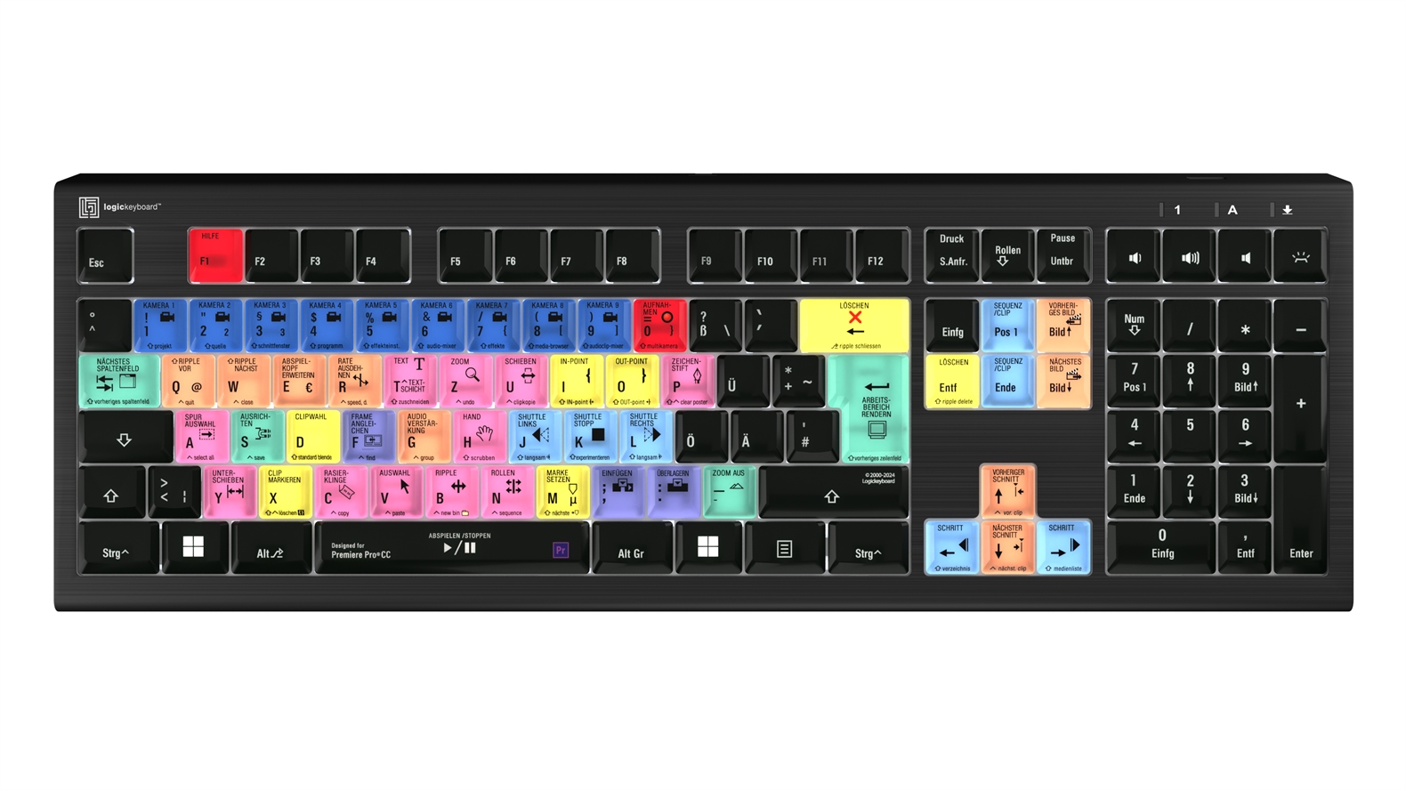 Logickeyboard Adobe Premiere Pro CC ASTRA2 Backlit Keyboard – Windows DE German