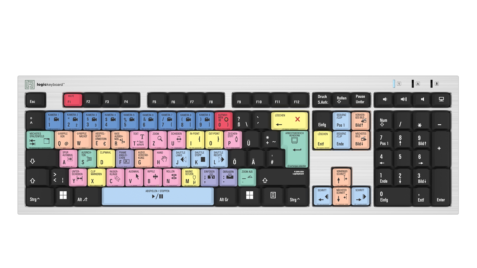  Logickeyboard Adobe Premiere Pro CC Silver Slimline Keyboard – Windows DE German