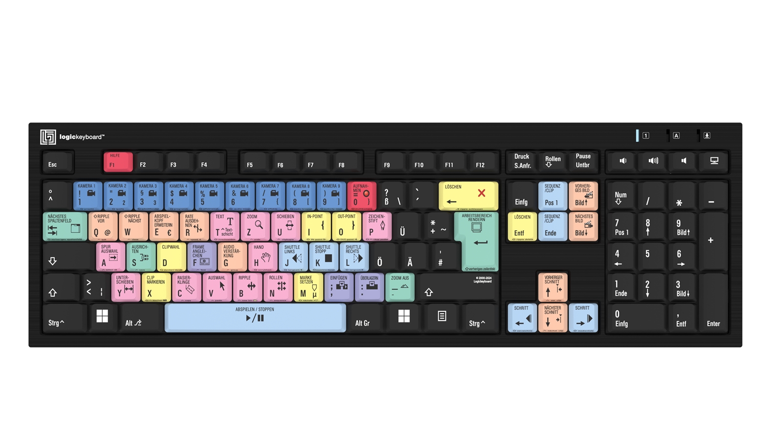  Logickeyboard Adobe Premiere Pro CC NERO Slimline Keyboard – Windows DE German