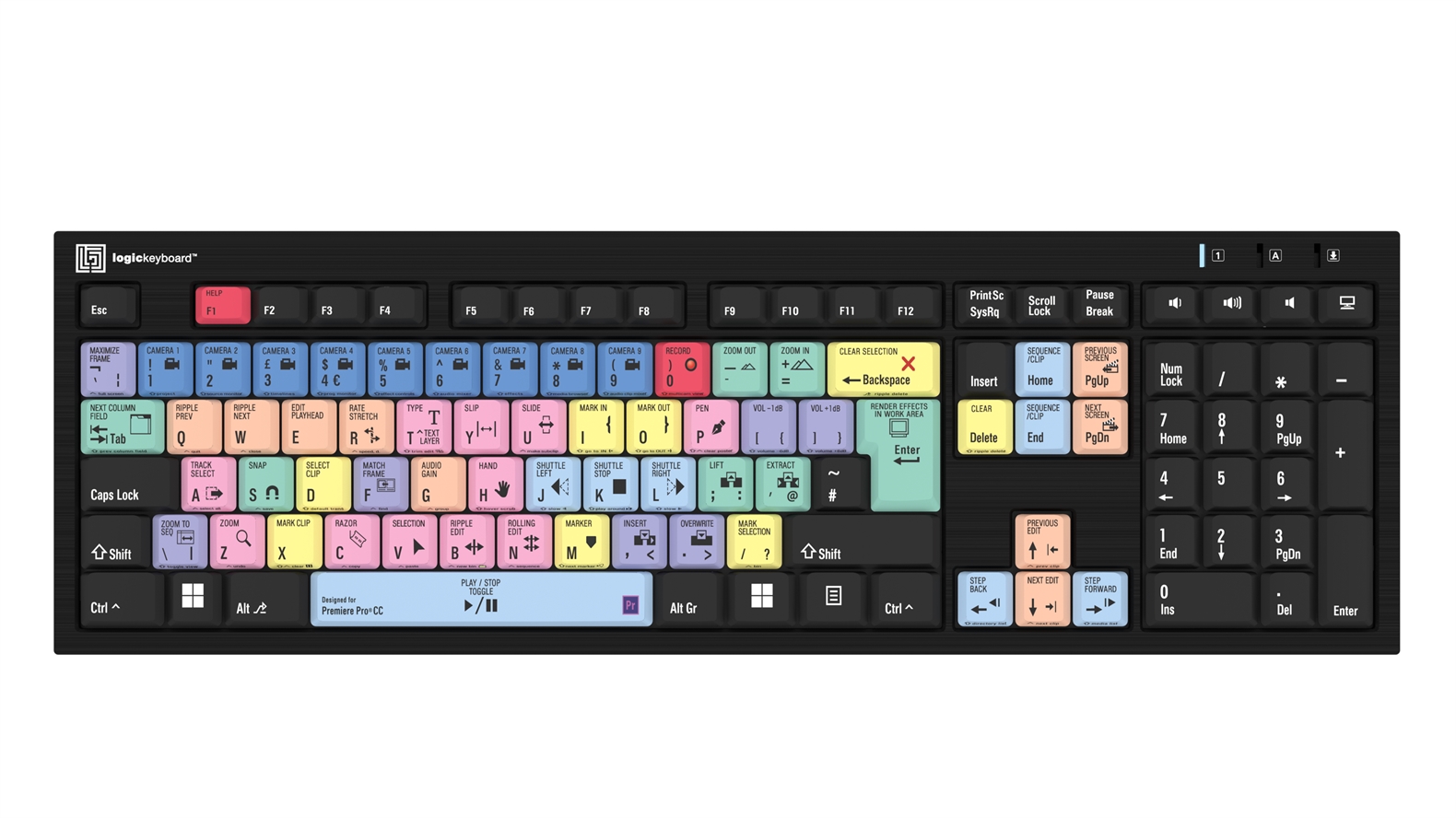 Adobe Premiere Pro CC<br>NERO Slimline Keyboard – Windows<br>UK English