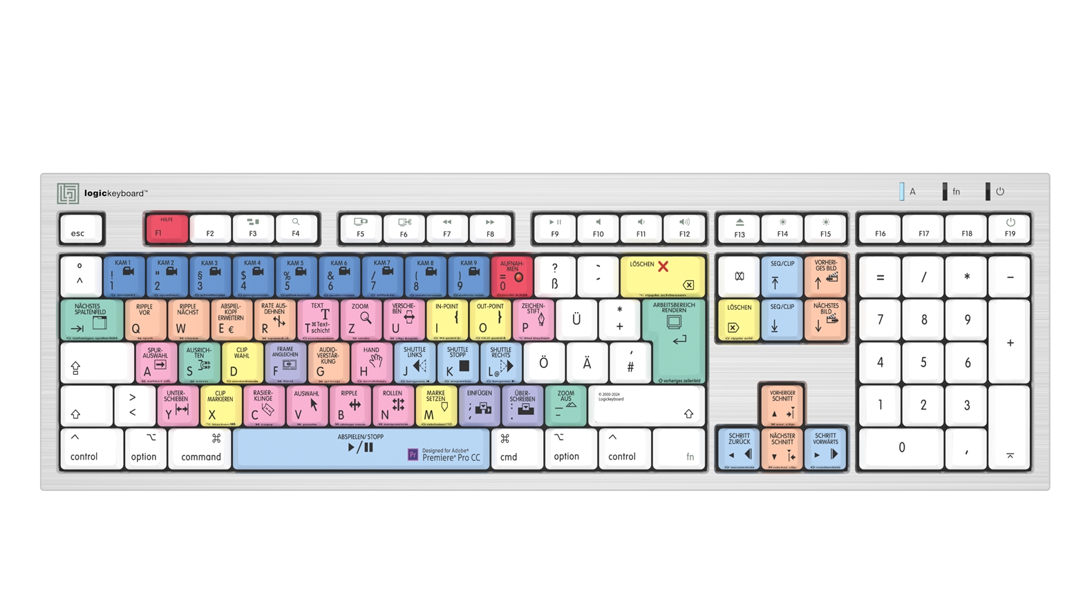  Logickeyboard Adobe Premiere Pro CC ALBA Slimline Keyboard – Mac DE German