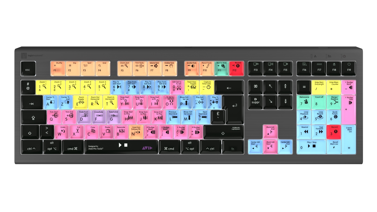  Logickeyboard Avid Pro Tools ASTRA2 Backlit Keyboard – Mac FR French