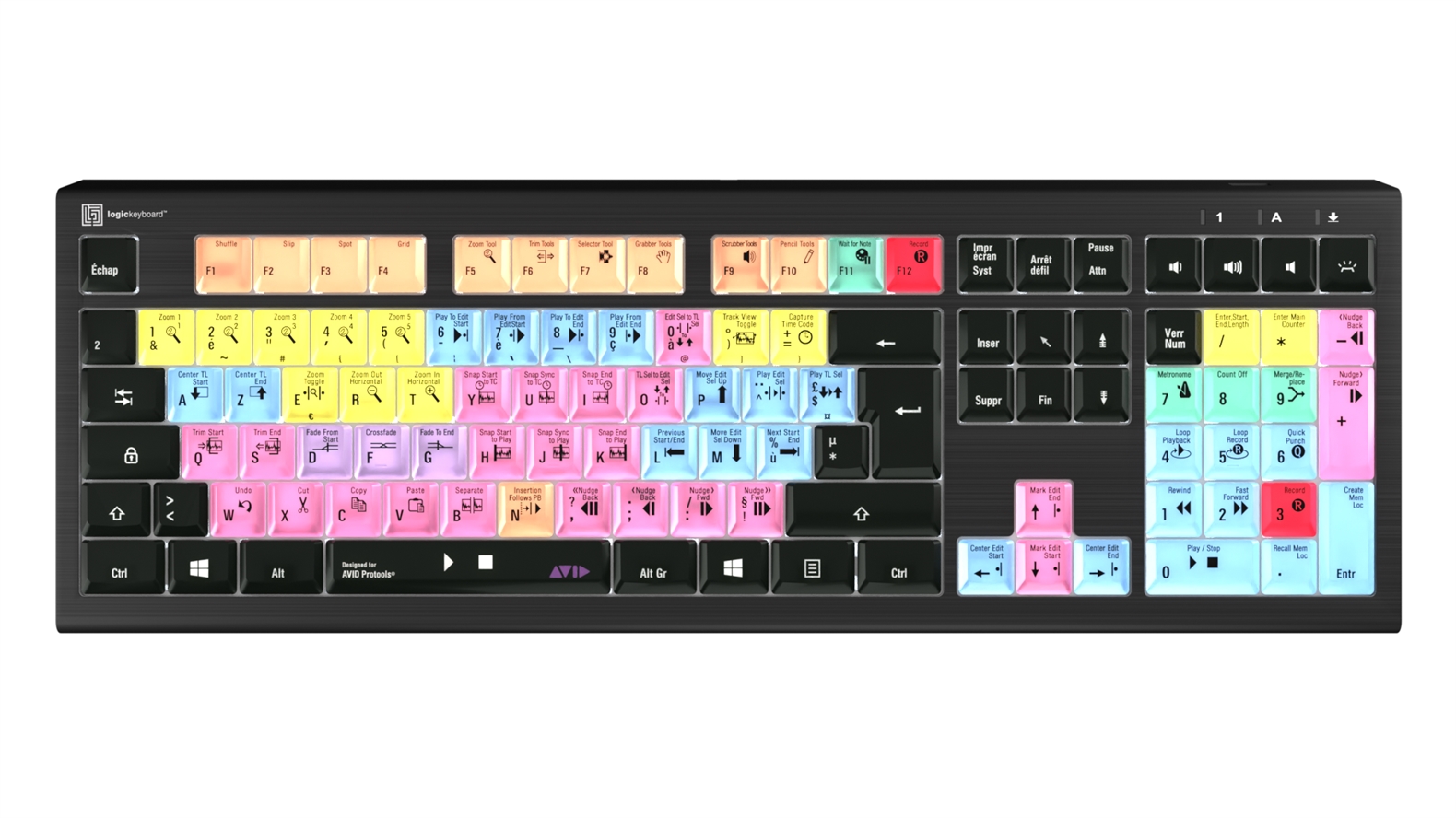  Logickeyboard Avid Pro Tools ASTRA2 Backlit Keyboard – Windows FR French