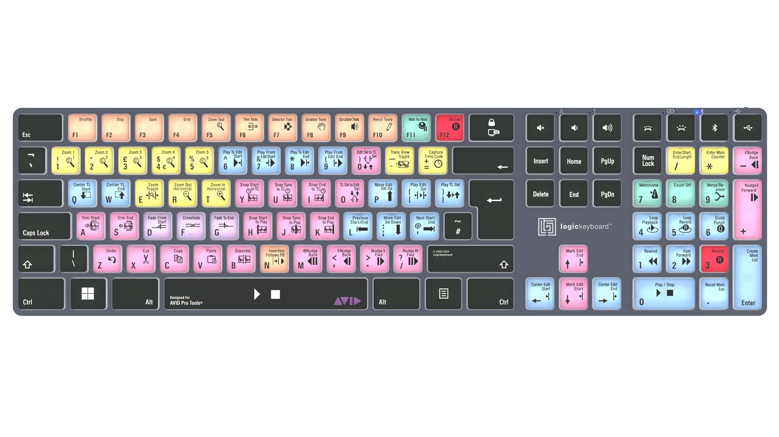  Logickeyboard Avid Pro Tools TITAN Wireless Backlit Keyboard - Windows UK English