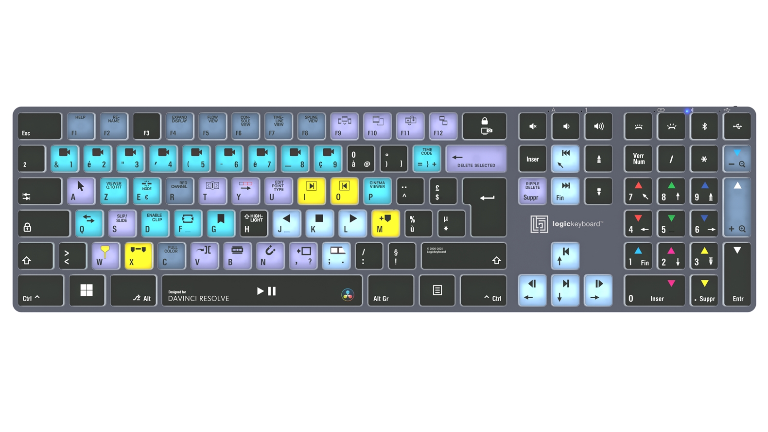 DaVinci Resolve "Classic" layout<br>TITAN Wireless Backlit Keyboard - Windows<br>FR French