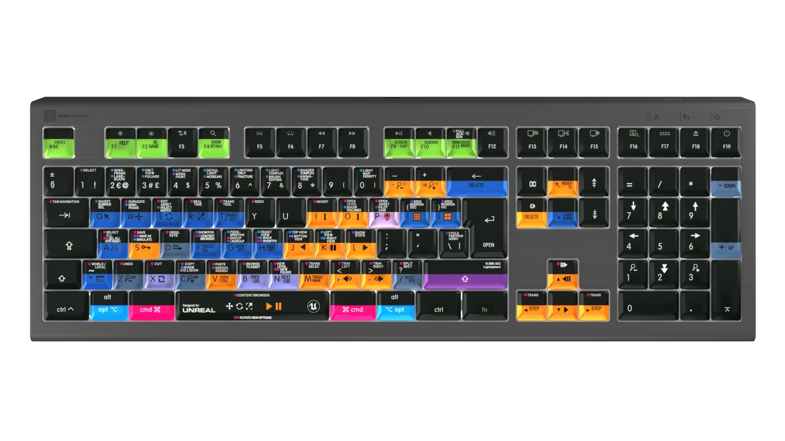 Logickeyboard Unreal Engine ASTRA2 Backlit Keyboard – Mac UK English