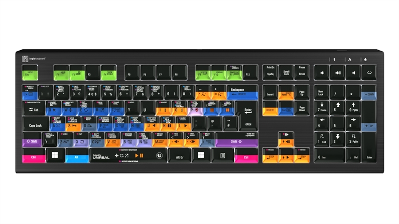 Logickeyboard Unreal Engine ASTRA2 Backlit Keyboard – Windows UK English