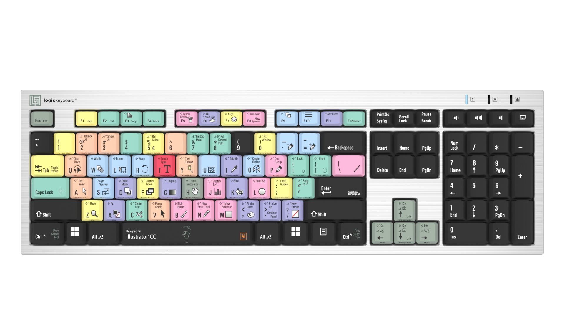 Adobe Illustrator CC PC Slimline Keyboard | Logickeyboard