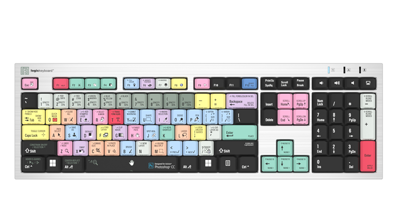 Adobe Photoshop CC<br>Silver Slimline Keyboard – Windows<br>