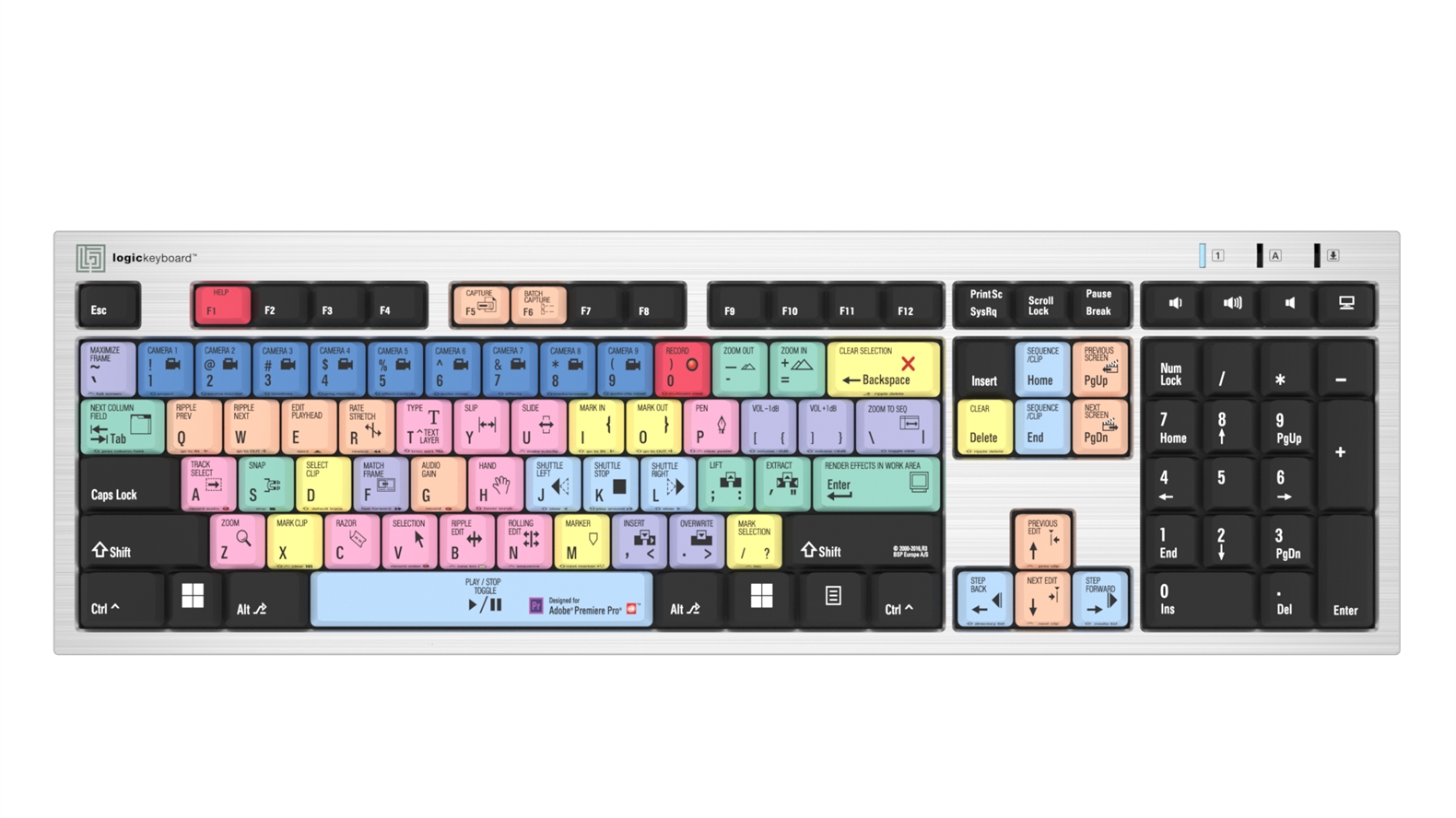 Adobe Premiere Pro CC<br>Silver Slimline Keyboard – Windows<br>US English