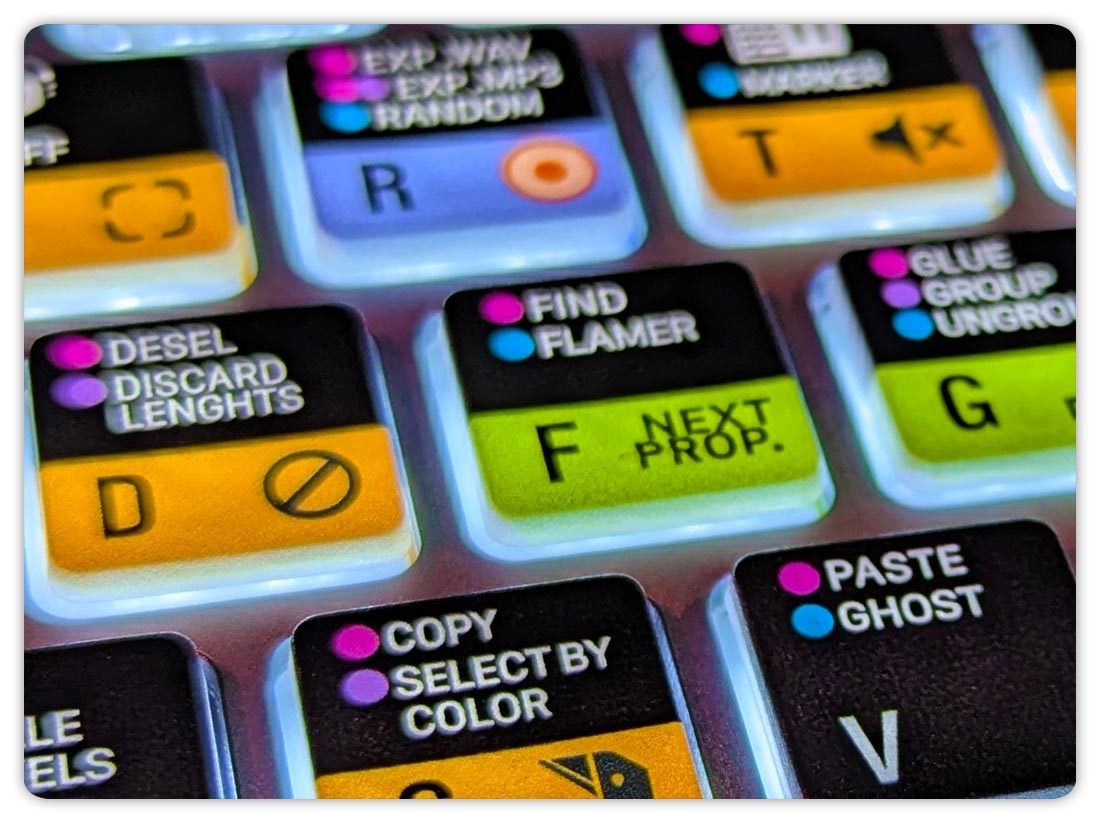 Shortcuts printed on the keys