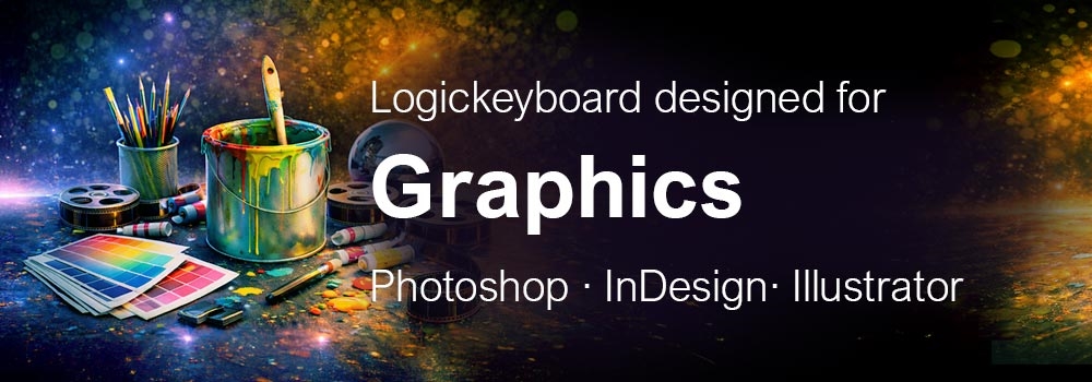 Color Coded Graphic Keyboard for Adobe Photoshop, Illustrator & InDesign The Adobe Graphic Designer Shortcut Keyboard a 3-in-1 keyboard.