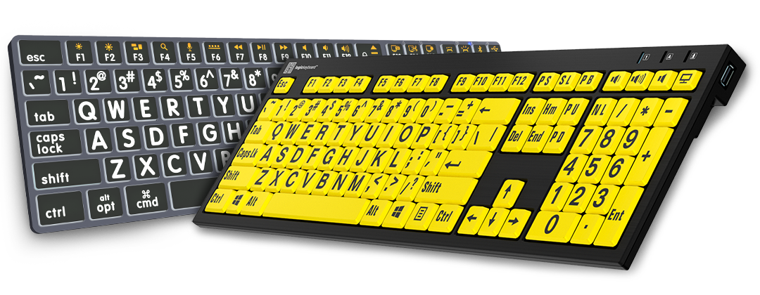 Assistive keyboards Logickeyboard-TITAN Mac-LargeprintWhite-NeroSlimline-LargeprintYellow