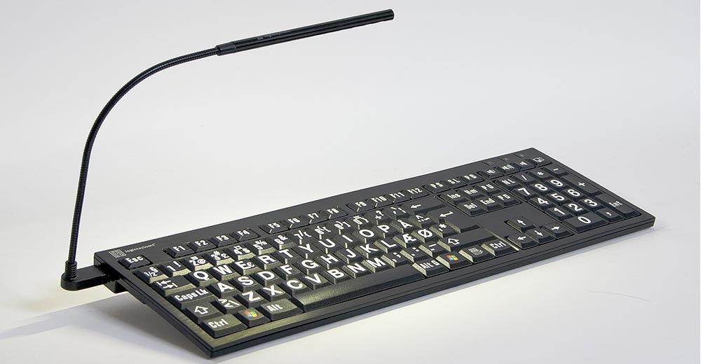 Logickeyboard LargePrint Nero White on Black PC Slimline Keyboard