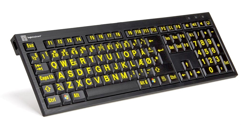 Logickeyboard LargePrint Nero Yellow on Black PC Slim Line Keyboard