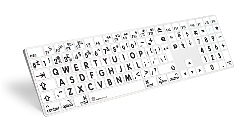 Largeprint keyboard cover for Apple Magic Numeric Keyboard
