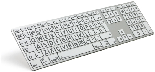 Logickeyboard Large Print Apple Grey on White Advance Line keyboard